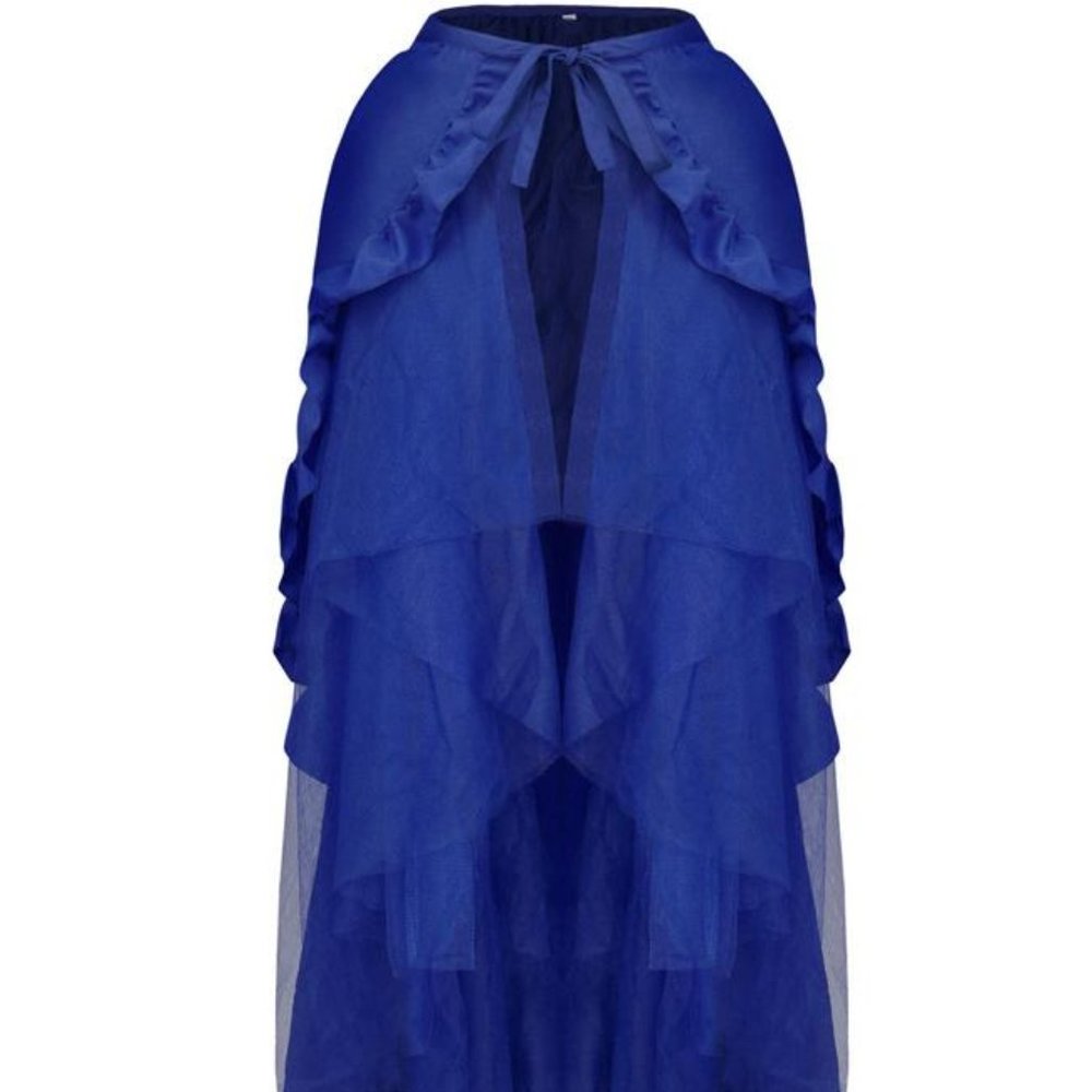 Blue Tulle Tutu Bustle Wrap Skirt